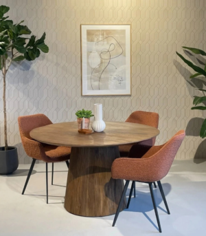 Acacia Pedestal Round Dining Table 1 Acacia Pedestal Round Dining Table - image 1