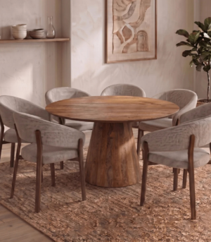 Heritage Acacia Trumpet Base Circular Table 1 Heritage Acacia Trumpet Base Circular Table - image 1