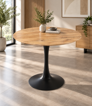 Luxe Tulip Oak Pedestal Table - image 1