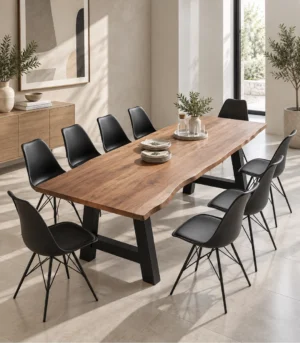 Walnut Acacia Dining Table with A-Frame