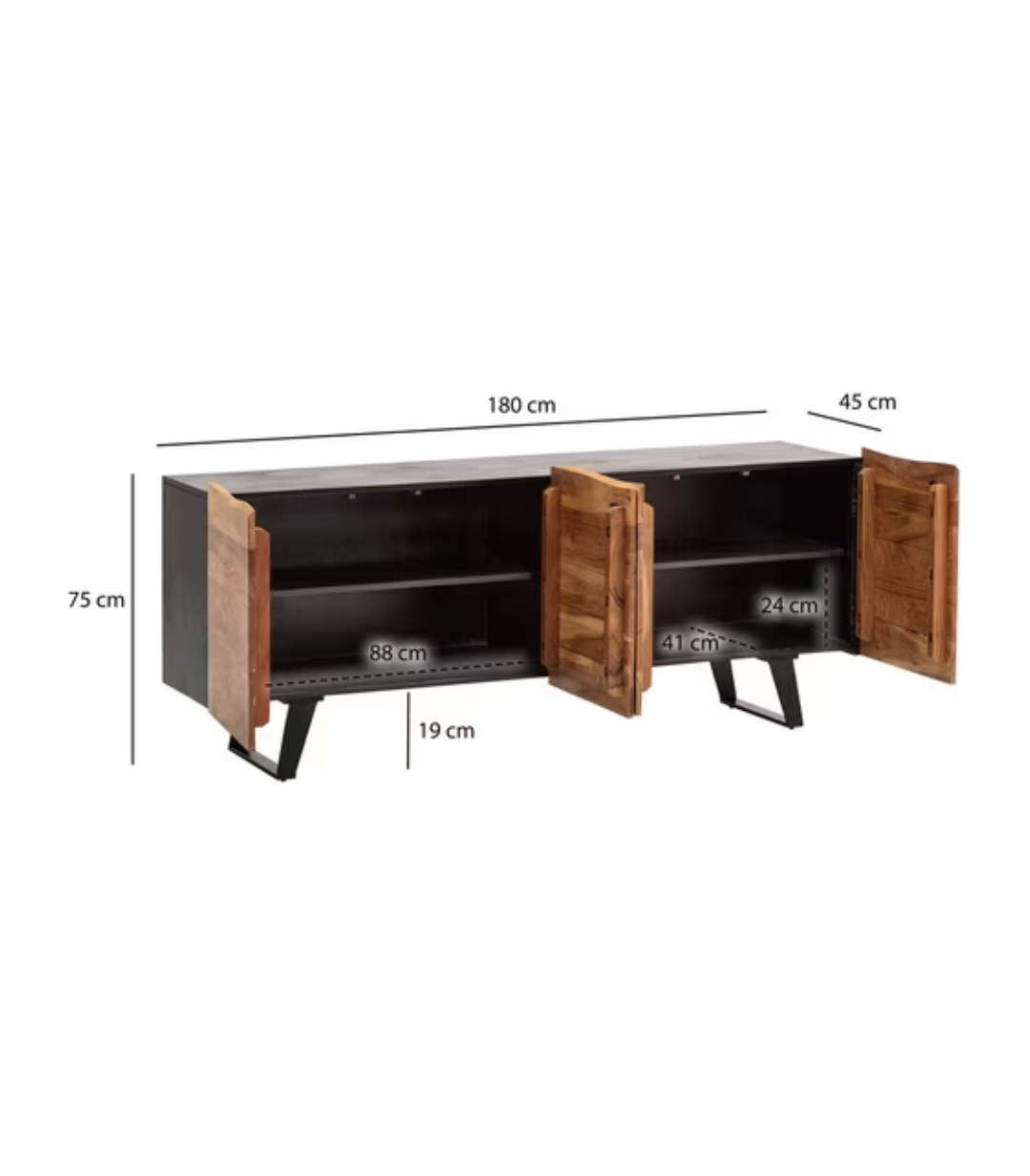 Luxe Noir Live Edge Credenza - image 3
