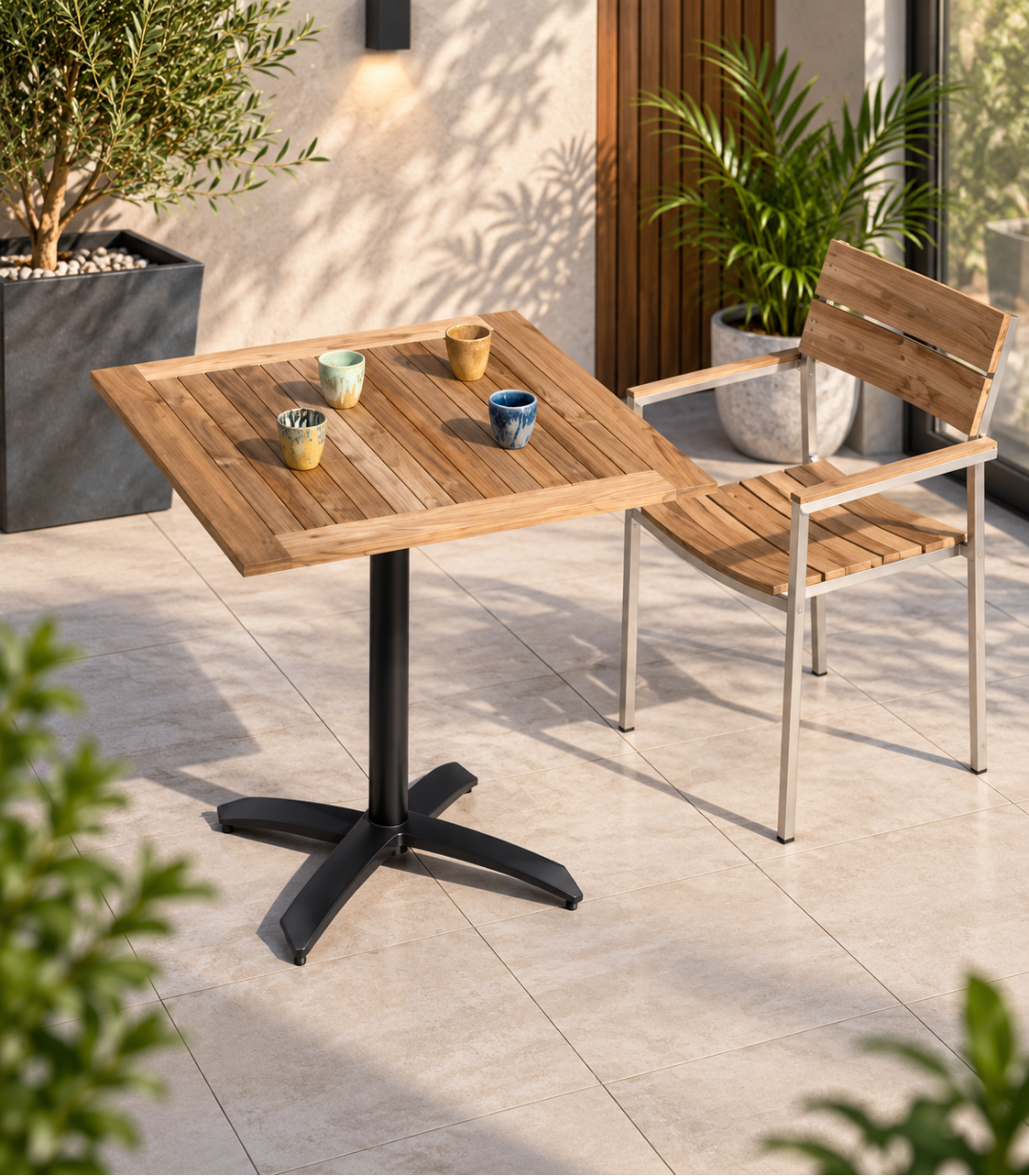 Lumina Recycled Hardwood Square Pedestal Unit - image 4